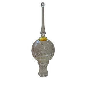 VTG Christmas Tree Topper Plastic Clear Cut Glass Crystal Look Taiwan